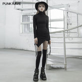 OPQ-864LQF Fitted asymmetrical wrap dress?-??Punk Rave Clothing