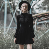 OPQ-671LQF College lace patchwork dress?-??Punk Rave Clothing