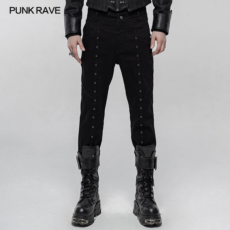 WK-435XCM Thickened Punk Simple Trousers?-??Punk Rave Clothing