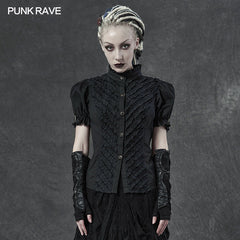 WY-1276CDF Steampunk short-sleeved shirt?-??Punk Rave Clothing