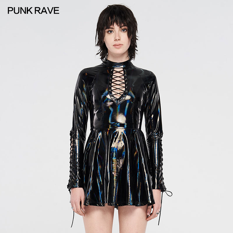 WQ-481LQF Punk Glitzy Sexy Short Dress?-??Punk Rave Clothing