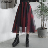 OPQ-863BQF Dark Red and black Gradient Half Skirt?-??Punk Rave Clothing