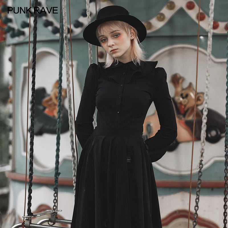 OPY-432CCF Dark Lotus Collar Shirt?-??Punk Rave Clothing