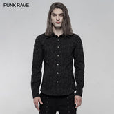 WY-1225CCM Elastic Jacquard Punk Long Sleeve Shirt?-??Punk Rave Clothing