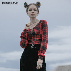 OPY-481XDF Knitted plaid short coat?-??Punk Rave Clothing