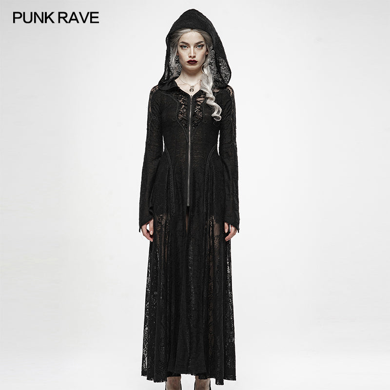 WY-1143 Darkmoon Cage Yarn Long Coat?-??Punk Rave Clothing