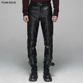 WK-382 Punk Elastic PU Leather Pants?-??Punk Rave Clothing