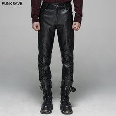 WK-382 Punk Elastic PU Leather Pants?-??Punk Rave Clothing