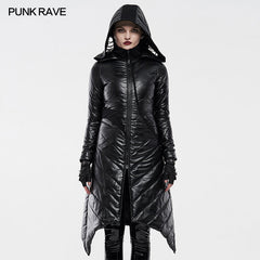 WY-1218MCF Dark Punk Geometric Split Medium Long Coat?-??Punk Rave Clothing