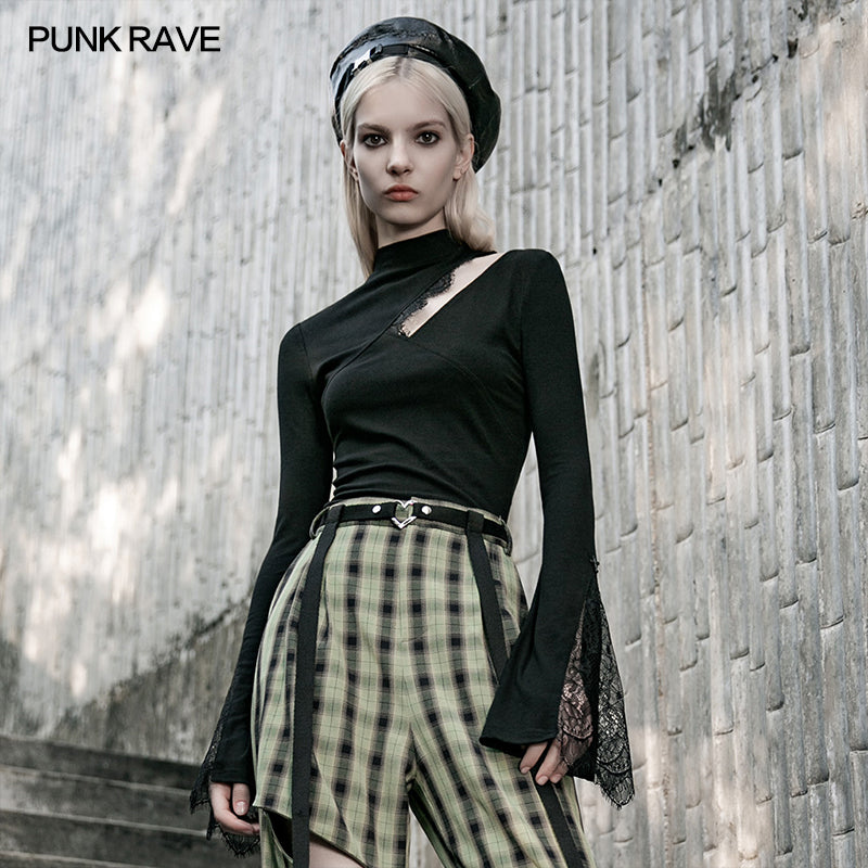 OPT-460TCF Hollow-out tight T-shirt?-??Punk Rave Clothing