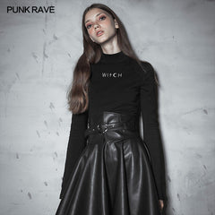 OPT-293TCF Dark High Collar Witch Trumpet Sleeve Knitted Top?-??Punk Rave Clothing