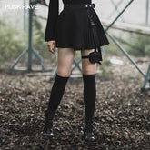 OPQ-665BQF One piece academic style pleated skirt with bag?-??Punk Rave Clothing