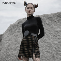 OPT-546TCF Pure dark series high-neck tight T-shirt?-??Punk Rave Clothing