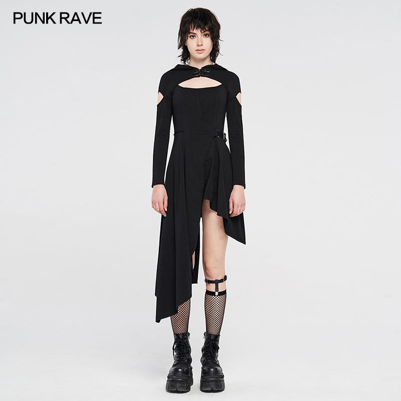 WQ-455LQF Punk knitted asymmetrical dresses?-??Punk Rave Clothing