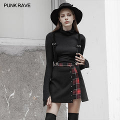 OPQ-476BQF Plaid joint over skirt?-??Punk Rave Clothing