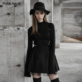 OPQ-447DQF Dark Girl A pendulum Plaid Suspender Half Skirt?-??Punk Rave Clothing