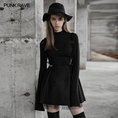 OPQ-447DQF Dark Girl A pendulum Plaid Suspender Half Skirt?-??Punk Rave Clothing