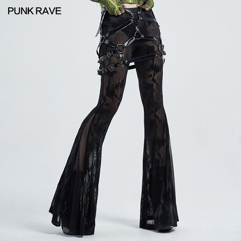 WQ-504BQF Punk coat of paint hollow skirt?-??Punk Rave Clothing