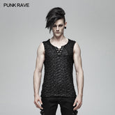 WT-563BXM Rivet Lace Gothic Black Sleeveless Vest Punk Fashion?-??Punk Rave Clothing