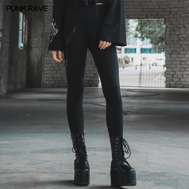 OPK-318DDF Bat series leggings?-??Punk Rave Clothing