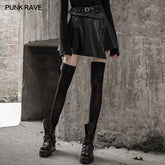 OPQ-454 Fake waistband A pendulum leather half skirt?-??Punk Rave Clothing