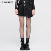 WQ-475DQF 2021 Irregular Patterns Punk Skirt With Buckle?-??Punk Rave Clothing