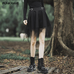 OPQ-612 Daily Dark mesh skirt?-??Punk Rave Clothing