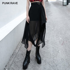 OPQ-745BQF Sexy chiffon mid-length skirt?-??Punk Rave Clothing