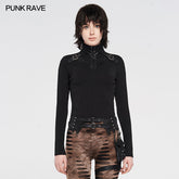 WT-624TCF Punk knit long-sleeved T-shirt?-??Punk Rave Clothing