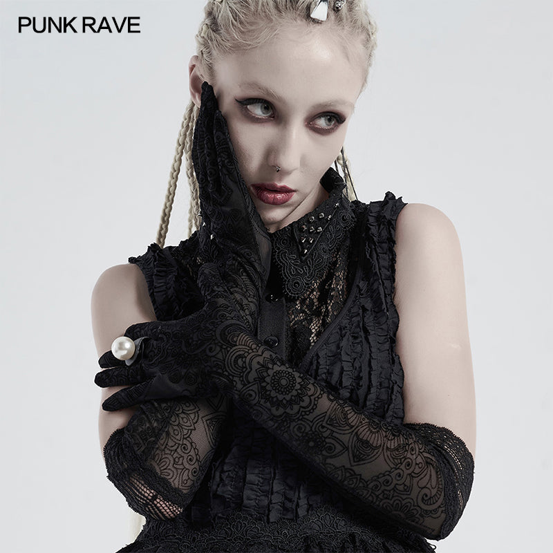 WS-392SSF Gothic daily lace mittens?-??Punk Rave Clothing