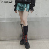 OPQ-847BQF Serpentine PU leather little A-line skirt?-??Punk Rave Clothing