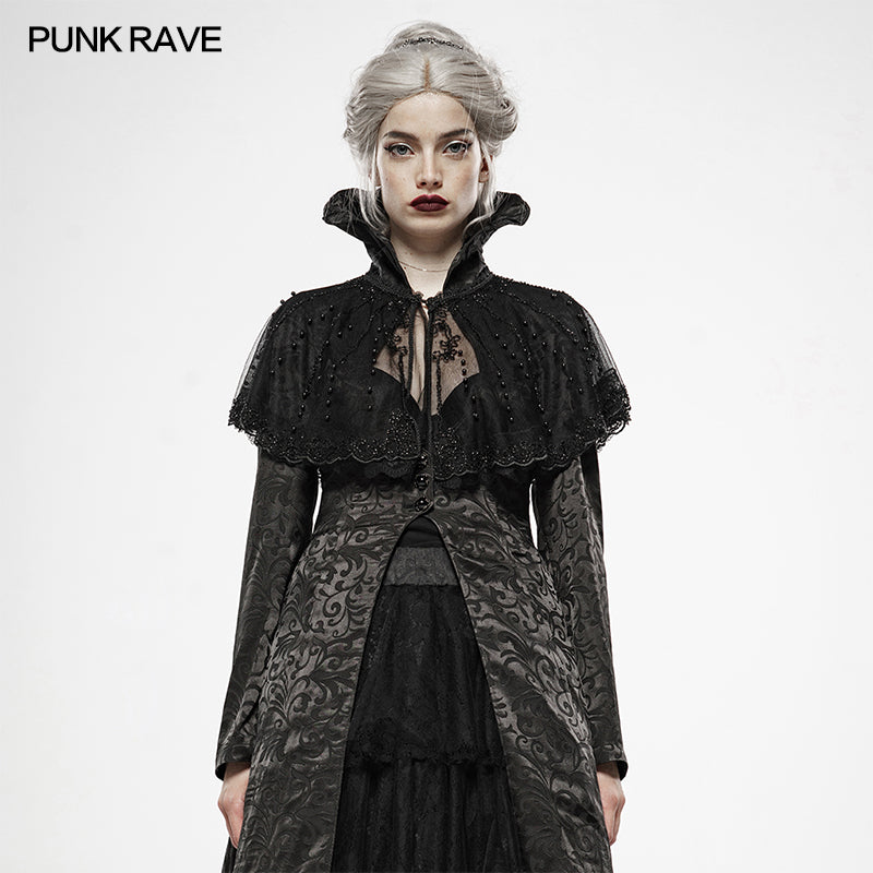 WY-1164 Noble Queen Pearl Mesh Little Cloak?-??Punk Rave Clothing