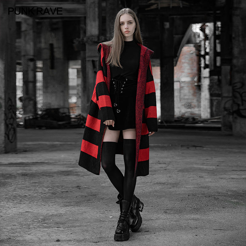 OPM-116KMF Wizards hat, long striped sweater jacket?-??Punk Rave Clothing