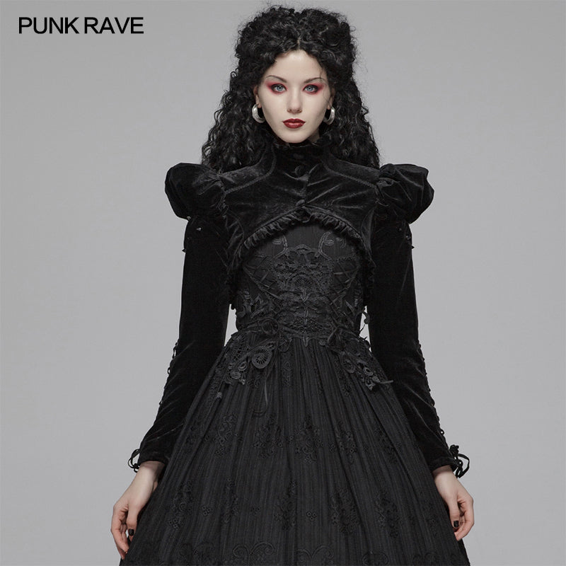 WY-1077 Lolita Standing Collar Bubble Sleeve Short Jacket?-??Punk Rave Clothing