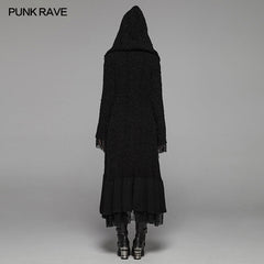 WM-047HMF Gothic Woolen Cardigan Hooded Long Sleeve Coat - Thick?-??Punk Rave Clothing