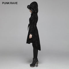 WY-1054 Gothic Pattern Medium Long Coat With Pointed Hat For Women?-??Punk Rave Clothing