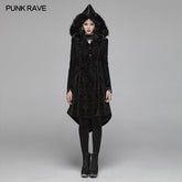 WY-1054 Gothic Pattern Medium Long Coat With Pointed Hat For Women?-??Punk Rave Clothing