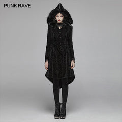 WY-1054 Gothic Pattern Medium Long Coat With Pointed Hat For Women?-??Punk Rave Clothing