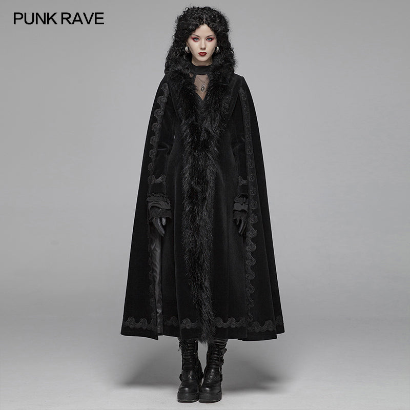 WY-1035 Gothic Vintage Gorgeous Long Coat V-neck Cloak For Women?-??Punk Rave Clothing
