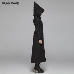 WY-1046 Gothic Long Woolen Coat With Pointed Hooded For Women?-??Punk Rave Clothing