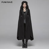 WY-1044 Gothic Double-sided Woolen Standing Collar Long Coat With Broken Block-style Sleeves For Women?-??Punk Rave Clothing
