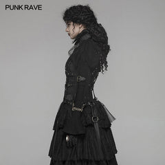 WY-1047 Steampunk Standing Collar Long Sleeve Cross Short Coat?-??Punk Rave Clothing
