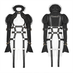 WY-1047 Steampunk Standing Collar Long Sleeve Cross Short Coat?-??Punk Rave Clothing