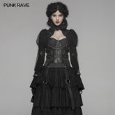 WY-1047 Steampunk Standing Collar Long Sleeve Cross Short Coat?-??Punk Rave Clothing