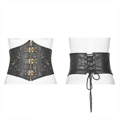 WS-304 Steampunk Accessories PU Leather Lace-up Girdle?-??Punk Rave Clothing