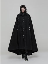 WY-878 Handsome Long Irregular Uniform Gothic Cloak With Sleeve Slit On Front?-??Punk Rave Clothing