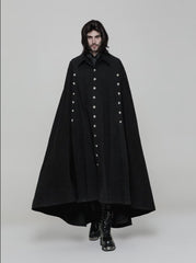 WY-878 Handsome Long Irregular Uniform Gothic Cloak With Sleeve Slit On Front?-??Punk Rave Clothing