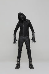 WS-256 Men Hollow-out Leather Adjustable Punk Gloves?-??Punk Rave Clothing