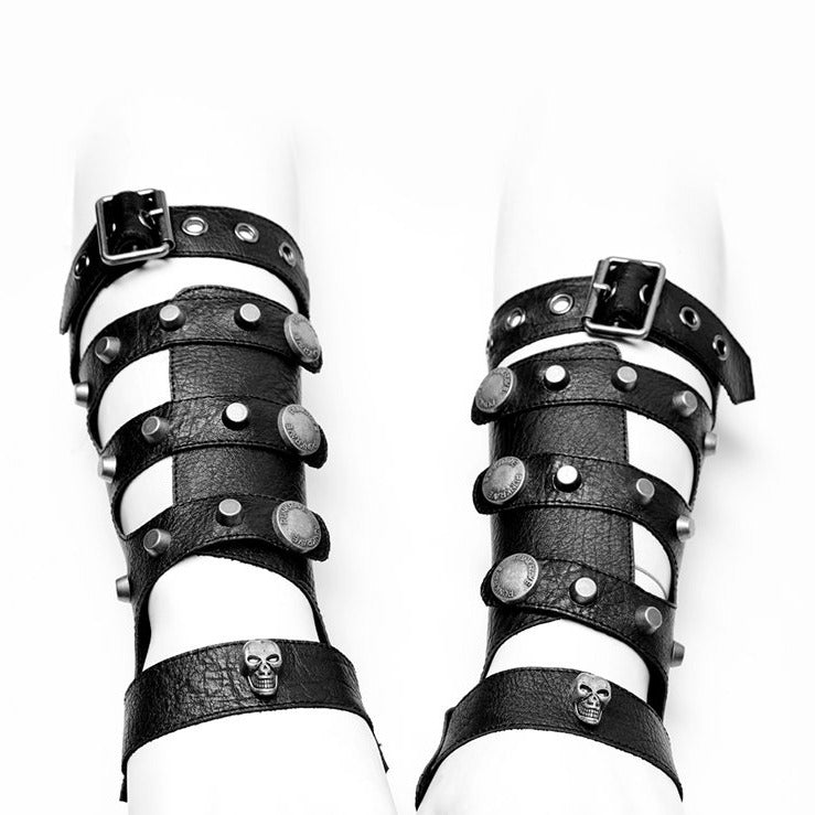 WS-256 Men Hollow-out Leather Adjustable Punk Gloves?-??Punk Rave Clothing