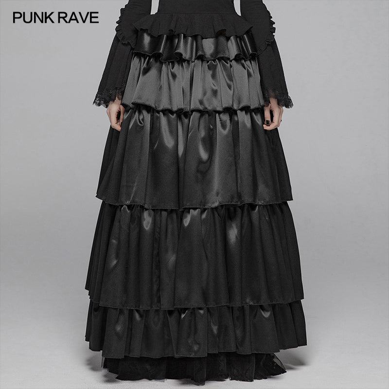 WQ-428 Gothic Multi Layered Dress With Elastic Band?-??Punk Rave Clothing